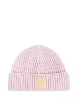Ребристая шапка с логотипом LOEWE, розовый