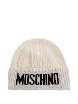 Ребристая шапка с логотипом Moschino, нейтральный