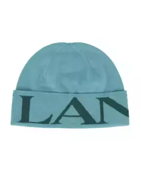 Ребристая шерстяная шапка с логотипом Lanvin, зеленый