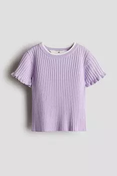 Ребристая трикотажная рубашка H&M, фиолетовый