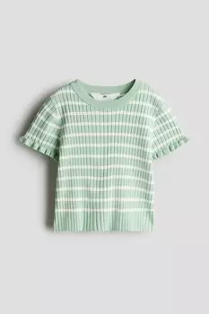 Ребристая трикотажная рубашка H&M, мультиколор