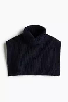 Ребристая вставка в воротнике водолазке H&M, синий