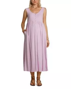 Ребристое платье-хенли Nom Maternity, фиолетовый