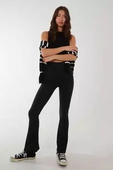 Ребристые леггинсы Pink Vanilla, черный