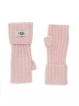 Ребристые перчатки без пальцев Ugg, цвет Light Pink