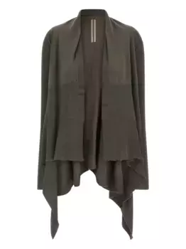 Ребристый кардиган с запахом Rick Owens, зеленый