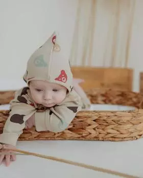 Ребристый медвежий чепчик Turtledove London, мультиколор