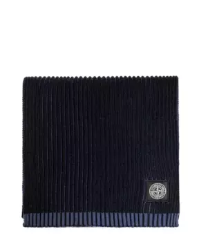 Ребристый шарф Stone Island, синий