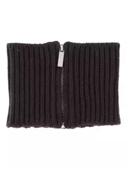 Ребристый шарф-утеплитель для шеи с застежкой-молнией SA SU PHI, коричневый