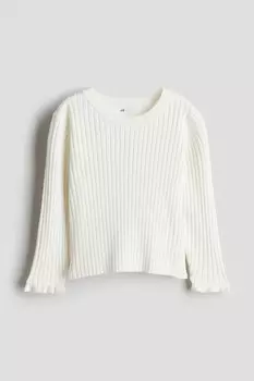 Ребристый свитер H&M, белый