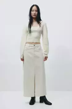 Ребристый свитер H&M, бежевый