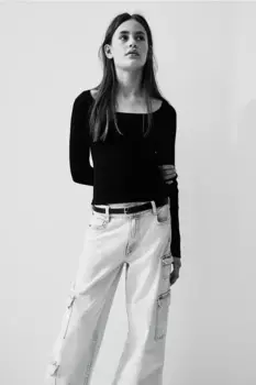 Ребристый свитер H&M, черный