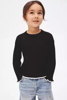 Ребристый свитер H&M, черный