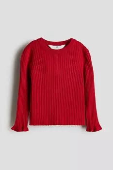 Ребристый свитер H&M, красный