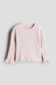 Ребристый свитер H&M, розовый