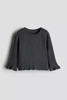 Ребристый свитер H&M, серый