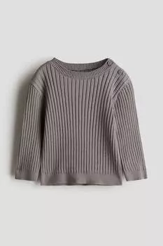 Ребристый свитер H&M, серый