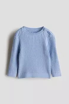 Ребристый свитер H&M, синий
