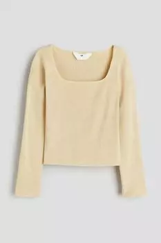 Ребристый свитер H&M, желтый