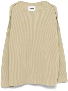 Ребристый свитер Jil Sander, зеленый