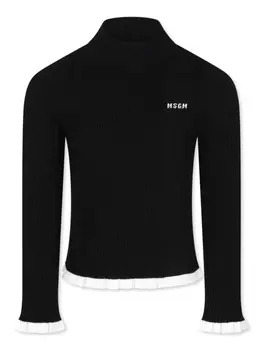 Ребристый свитер MSGM Kids, черный