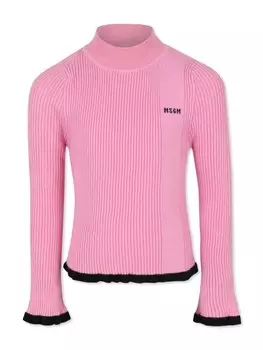 Ребристый свитер MSGM Kids, розовый
