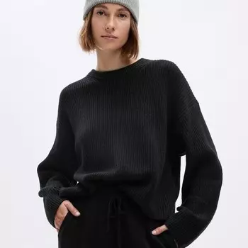 Ребристый свитер оверсайз Gap, черный