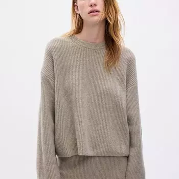 Ребристый свитер оверсайз Gap, коричневый