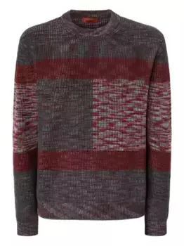 Ребристый свитер с блочным узором Missoni, серый
