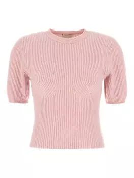 Ребристый свитер с короткими рукавами Magda Butrym, розовый