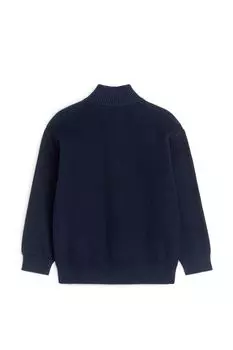 Ребристый свитер с короткой молнией H&M, синий