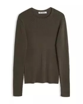 Ребристый свитер с круглым вырезом OUR LEGACY, серый