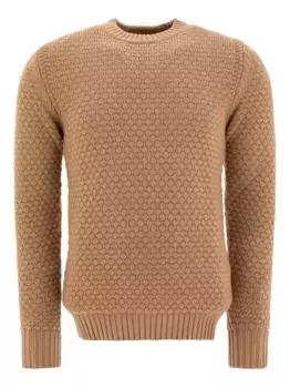 Ребристый свитер с круглым вырезом RAKKI, коричневый