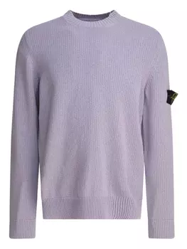Ребристый свитер с круглым вырезом Stone Island, фиолетовый