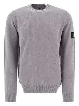 Ребристый свитер с круглым вырезом Stone Island, серый