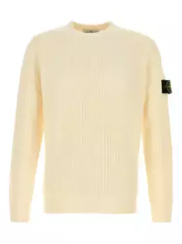 Ребристый свитер с круглым вырезом Stone Island, желтый