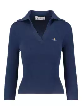 Ребристый свитер с шарообразным узором Vivienne Westwood, синий