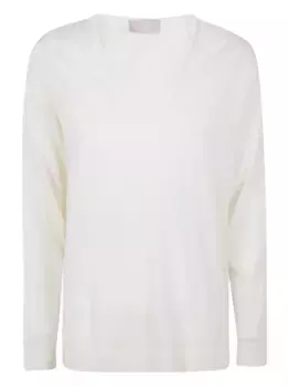 Ребристый свитер с V-образным вырезом Drumohr, нейтральный