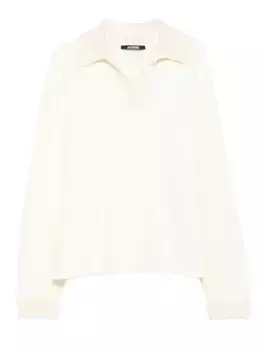 Ребристый свитер с воротником-поло JACQUEMUS, нейтральный