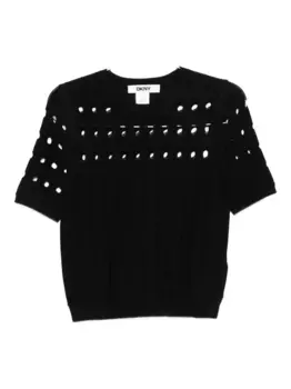 Ребристый свитер с вырезами DKNY, черный