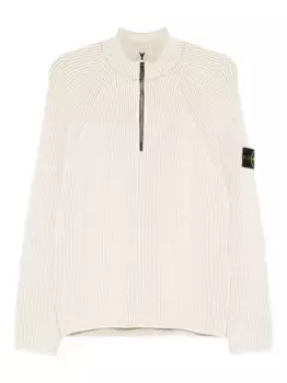 Ребристый свитер с застежкой-молнией на воротнике Stone Island, нейтральный