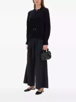 Ребристый свитер со шнуровкой MAX MARA, синий