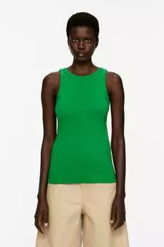 Ребристый топ Arket, зеленый
