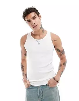 Ребристый топ белого цвета Jack & Jones