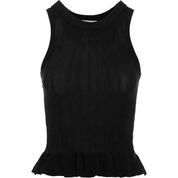 Ребристый топ GANNI, черный