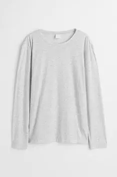Ребристый топ H&amp;M, светло-серый меланж