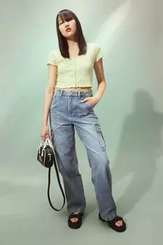 Ребристый топ H&amp;M, светло-зеленый