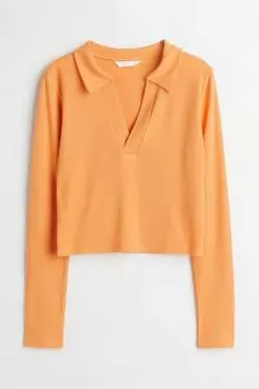 Ребристый топ H&amp;M, желтый