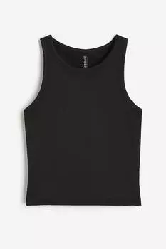 Ребристый топ H&M, черный