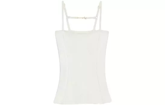 Ребристый топ-майка Jacquemus, Ecru